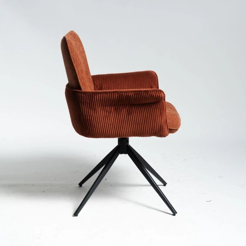 Brick-red Armchair With European Style Dining Chair factory