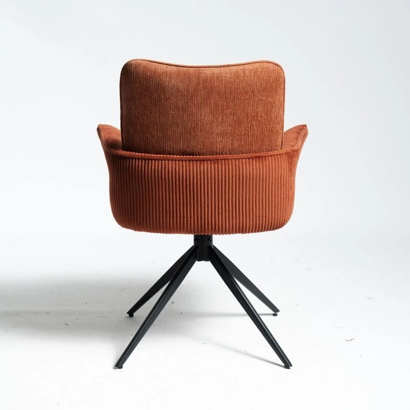 Brick-red Armchair With European Style Dining Chair best